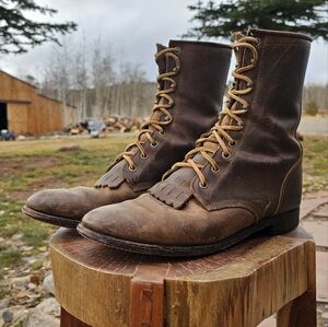 Justin Women's L0575 Lace-R boot Brown Leather Lace Up Western Boots Women Sz 12